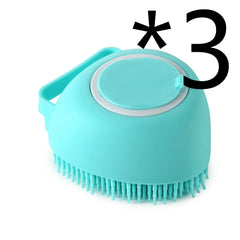 Silicone Dog Bath Massage Gloves Brush Pet Cat Bathroom Cleaning Tool Comb Brush For Dog Can Pour Shampoo Dog Grooming Supplies - Otaj Gifts