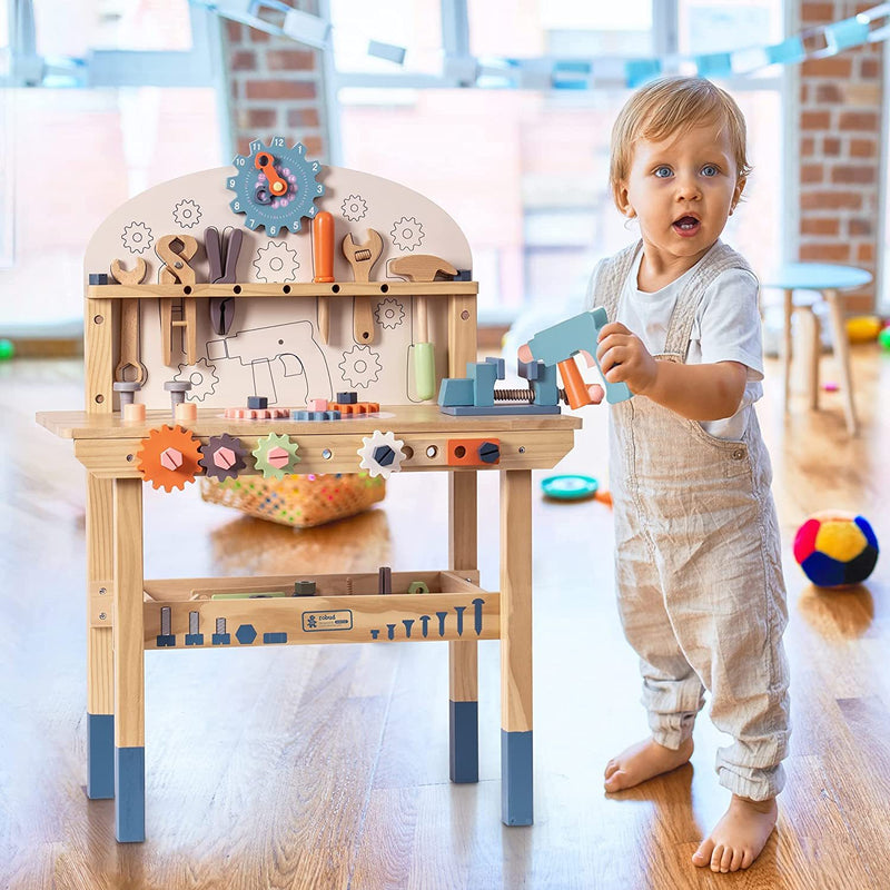 ROBOTIME Workbench Play Set Toddlers Kids Pretend Tool Bench Toy Workshop Toys - Otaj Gifts
