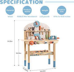 ROBOTIME Workbench Play Set Toddlers Kids Pretend Tool Bench Toy Workshop Toys - Otaj Gifts