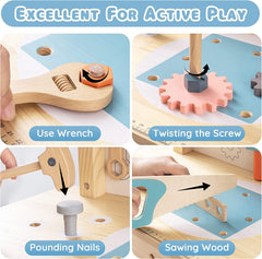 ROBOTIME Workbench Play Set Toddlers Kids Pretend Tool Bench Toy Workshop Toys - Otaj Gifts