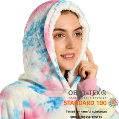 Krifey Wearable Blanket Hoodie, Oversized Sherpa Hooded As Birthday Gifts For Mom Women Girlfriend Men, Cozy Sweatshirt With Giant Pocket - Otaj Gifts