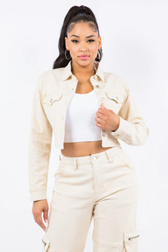 American Bazi Laced Back Cropped Jacket - Otaj Gifts