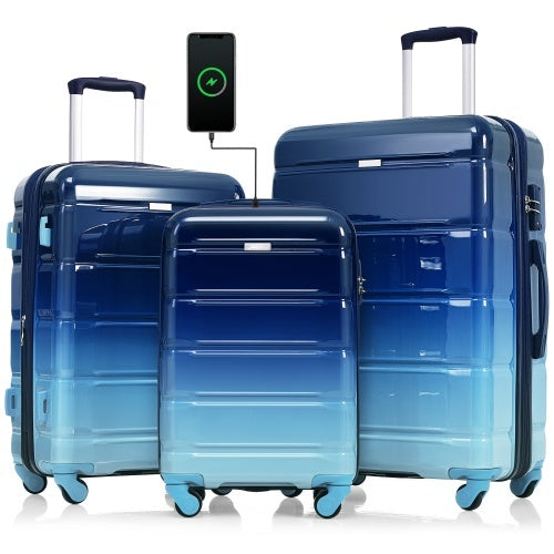 3-piece Luggage 20 Inches With USB Port - Otaj Gifts