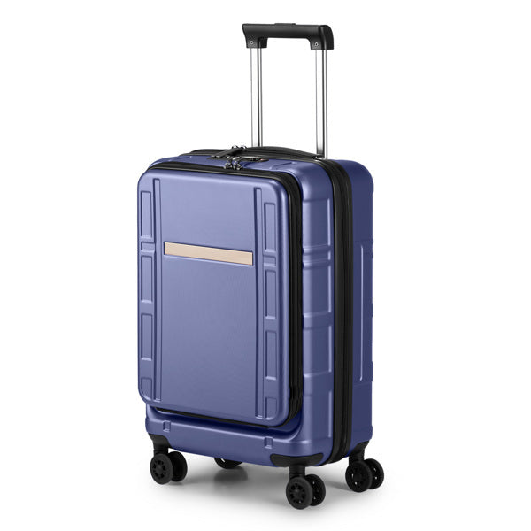 FCH Front Opening 20-inch Expandable ABS, PC Trolley Case 20in Silent Wheels, Inner Iron And Outer Aluminum Trolley Rod, Classic Color - Royal Blue - Otaj Gifts