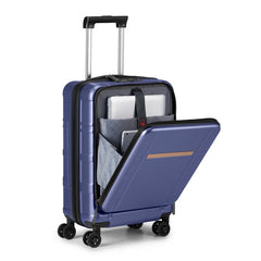 FCH Front Opening 20-inch Expandable ABS, PC Trolley Case 20in Silent Wheels, Inner Iron And Outer Aluminum Trolley Rod, Classic Color - Royal Blue - Otaj Gifts