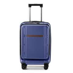 FCH Front Opening 20-inch Expandable ABS, PC Trolley Case 20in Silent Wheels, Inner Iron And Outer Aluminum Trolley Rod, Classic Color - Royal Blue - Otaj Gifts