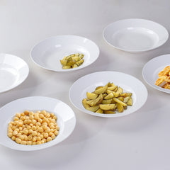 9.5 Inch Pure White Soup Plate, Dinner Plate 6 Pieces - Otaj Gifts
