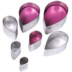 7Pcs/Set Rose Cutter Stainless Steel Water Drop Shape Fondant Flower Molds Petal Stencils Cutter Cake Decoration Tools - Otaj Gifts