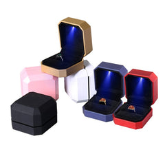 LED Wedding Ring Box Jewelry Display Storage Showcase - Otaj Gifts