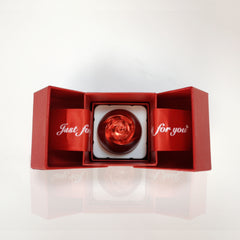 Metal Rose Lifting Jewelry Box Ring Storage Box - Otaj Gifts