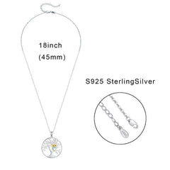 Tree of Life with Moonstone Owl Clearance Pendant Necklace in 925 Sterling Silver - Otaj Gifts