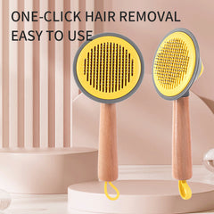 OneKey Pet Hair Remover Comb Pet Comb Grooming Brush Pet Hair Cleaner Brush Cat Shedding Brush Self Cleaning Slicker For Long & Short Hair Cats And Dogs - Otaj Gifts