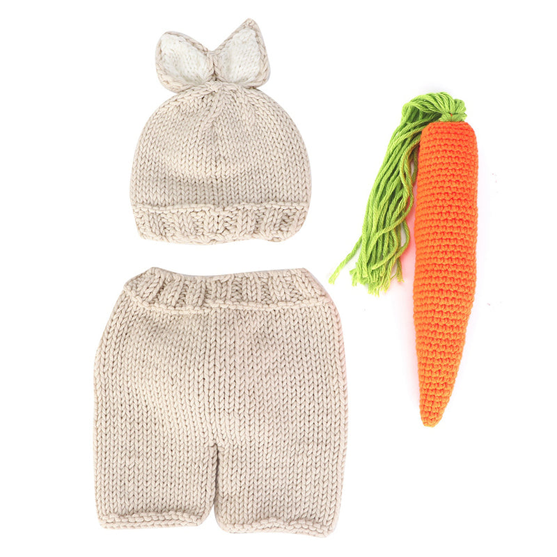 Three piece Infant Photography Props Rabbit Suit for Newborn Baby Photo Clothes - Otaj Gifts