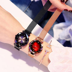 Women's Starry Quartz Lazy Magnet Strap Iron-absorbing Watch - Otaj Gifts
