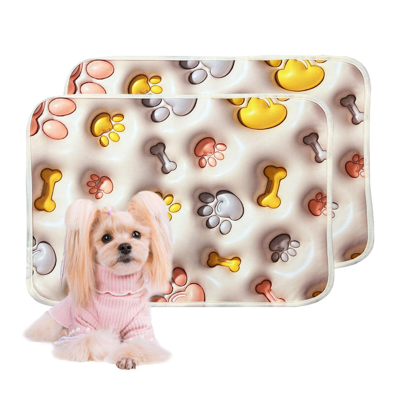 Qeils Reusable Puppy Pads, Washable Pee Pads For Dogs 2 Pcs 3D Printed Super Absorbent Leakproof Dog Training Pads, Non-Slip Potty Pads For Whelping, Incontinence, Playpen, Crate, Kennel - Otaj Gifts