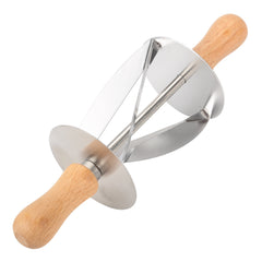 Stainless Steel Croissant Rolling Cutter Bread Dough Pastry Making Tool with Wooden Handle - Otaj Gifts