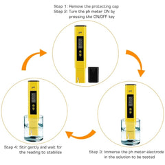 PH Meter 0.01 PH Battery Powder High Precision Water Quality EC Tester 0-14 PH Measurement Range For Aquarium Swimming Pool Digital Electric PH Meter LCD Tester Pocket Hydroponics Aquarium Water Test - Otaj Gifts