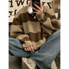 Men's Vintage Stripe Knitwear Coat - Otaj Gifts
