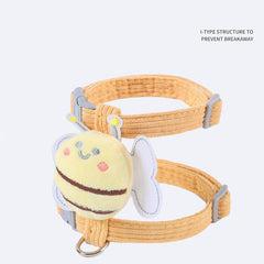 Cat Harness Leash Set With Cute Bee Plaid Cats Escape Proof - Adjustable Kitten Harness For Large Small Cats, Lightweight Soft Petsafe Harness Yellow Plaid Bee - Otaj Gifts