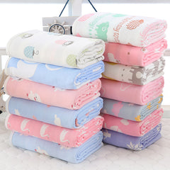 110 * 110cm baby bath towel cover blanket gauze children quilt quality baby children pure cotton 6 six layer gauze bath towel - Otaj Gifts