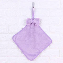 Coral velvet bow absorbent towel - Otaj Gifts