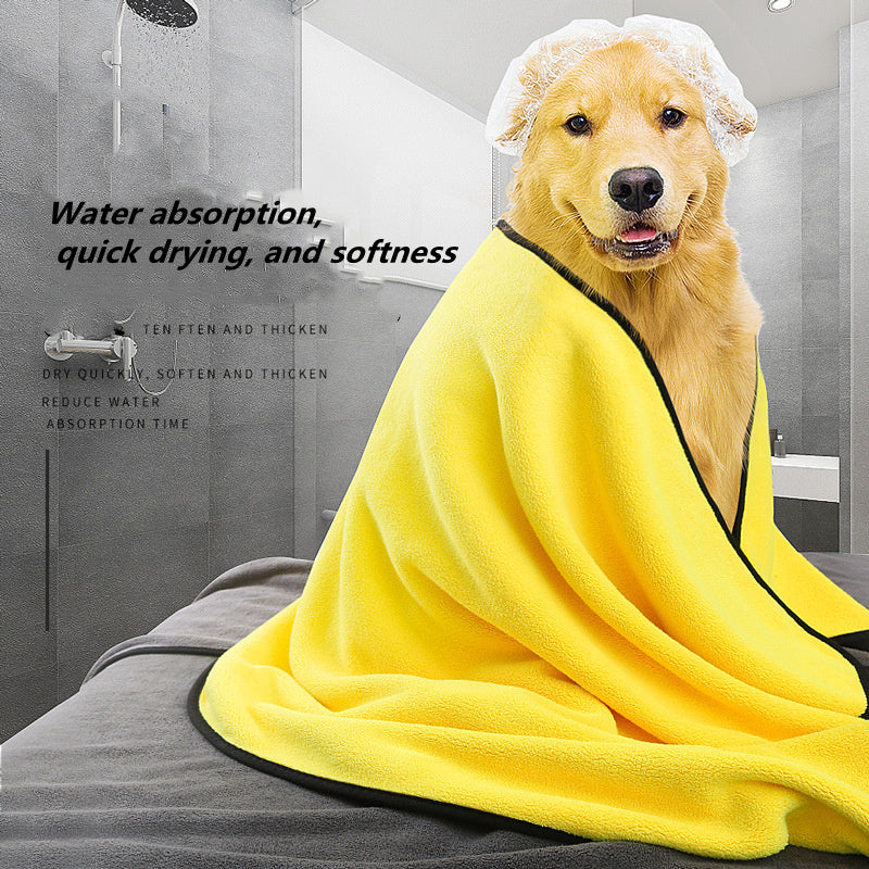 Dog Towels For Drying Dogs Drying Towel Dog Bath Towel, Quick-drying Pet Dog And Cat Towels Soft Fiber Towels Robe Super Absorbent Quick Drying Soft Microfiber Pet Towel For Dogs, Cats Yellow - Otaj Gifts