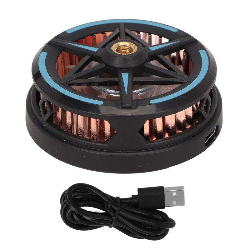 Black Portable Mobile Phone Radiator Intelligent Temperature Control Phone Radiator Fan for Gaming Live Streaming Outdoor Vlog - Otaj Gifts
