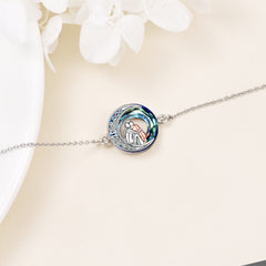 Sterling Silver Girls Dog Adjustabl Bracelet Jewelry Gift with Crystal - Otaj Gifts