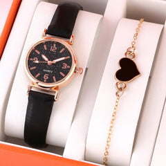 Lady Temperament Heart Bracelet Quartz Watch Suit - Otaj Gifts