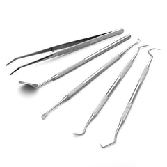 Personal Stainless Steel Dental Tools Suit Oral Mirror 5-piece Set Tooth Care Cleaning - Otaj Gifts