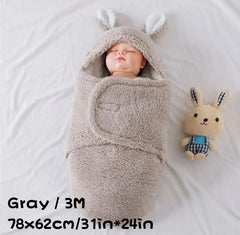 Super Soft Baby Sleeping Bag Fluffy Fleece Newborn Blanket Swaddle Blankets, Unisex Baby Wrap For Newborn Baby Boys Girls With Head-Protecting & Head-Supporting Function, Wearable Swaddle Sleep Sack - Otaj Gifts