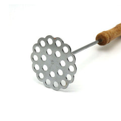 5pcs Potato Masher Portable Stainless Steel Wooden Handle Manual Spud Smasher Kitchen Tool - Otaj Gifts