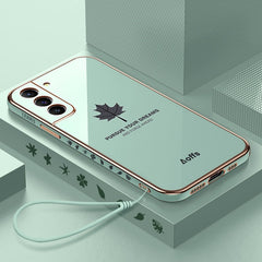 Straight Edge Electroplating Phone Case Maple Leaf Cell Phone Shell - Otaj Gifts