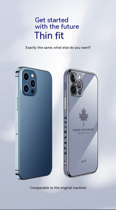 Straight Edge Electroplating Phone Case Maple Leaf Cell Phone Shell - Otaj Gifts