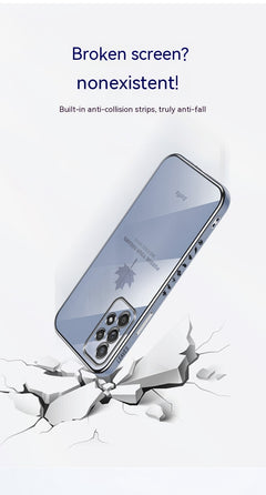 Straight Edge Electroplating Phone Case Maple Leaf Cell Phone Shell - Otaj Gifts