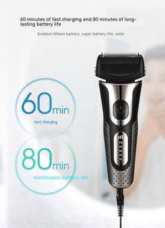 Reciprocating Three-bit Floating Shaver LED Display Rechargeable Men - Otaj Gifts