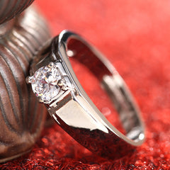 Diamond Ring Simulation Women's Ring Moissanite Couple Couple Rings SATINE Six-claw - Otaj Gifts