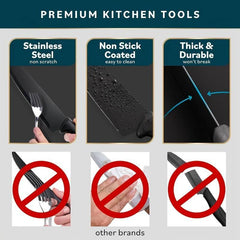 7-Piece High Carbon Stainless Steel Kitchen Knife Set With Handles And Sharpener - Otaj Gifts