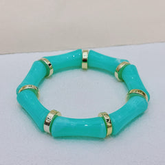 European And American Bamboo Tube Beads Women's Fashion Colored Beads Acrylic Bracelet - Otaj Gifts