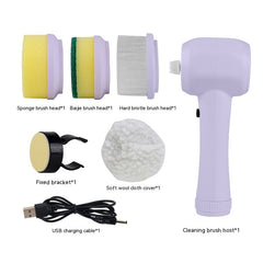 Electric Cleaning Brush 4 In 1 Spinning Scrubber Handheld Electric Cordless Cleaning Brush Portable - Otaj Gifts