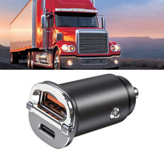 Flush Fit Mini Car Charger PD20W QC18W Dual Port USB Automobile Fast Charging Adapter Black - Otaj Gifts