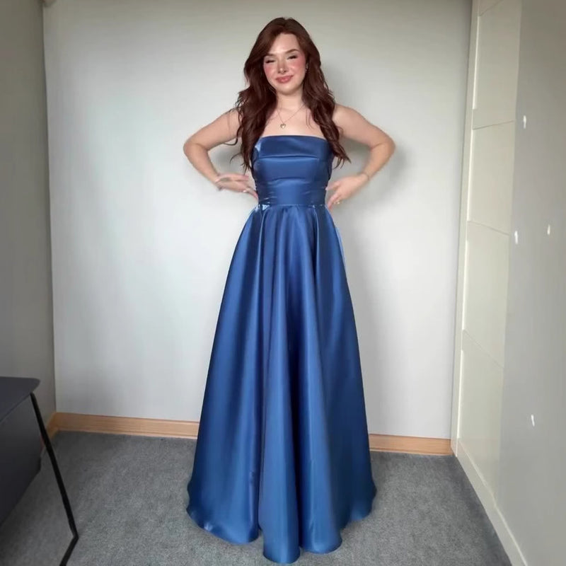 Tube Top Lace-up Waist-controlled Elegant Evening Dress - Otaj Gifts