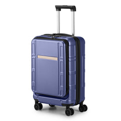 FCH Front Opening 20-inch Expandable ABS, PC Trolley Case 20in Silent Wheels, Inner Iron And Outer Aluminum Trolley Rod, Classic Color - Royal Blue - Otaj Gifts