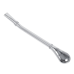 Dependable Stainless Steel Yerba Mate Tea Gourd Bombilla Drinking Straw Filtered Spoon Silver - Otaj Gifts