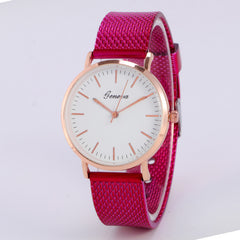 Geneva Watch Dial Plate Mesh Belt Female Minimalist Thin - Otaj Gifts