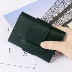 Pure Color Drawstring Tri-fold Ladies Purse Women's Coin Purse Clutch - Otaj Gifts