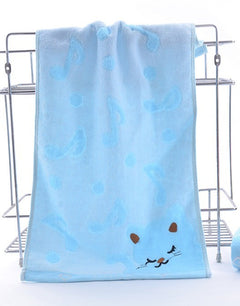 Bamboo Fiber Kitten Face Bath Towels - Otaj Gifts