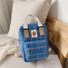 Fashion Mini cartoon checked children's backpack - Otaj Gifts
