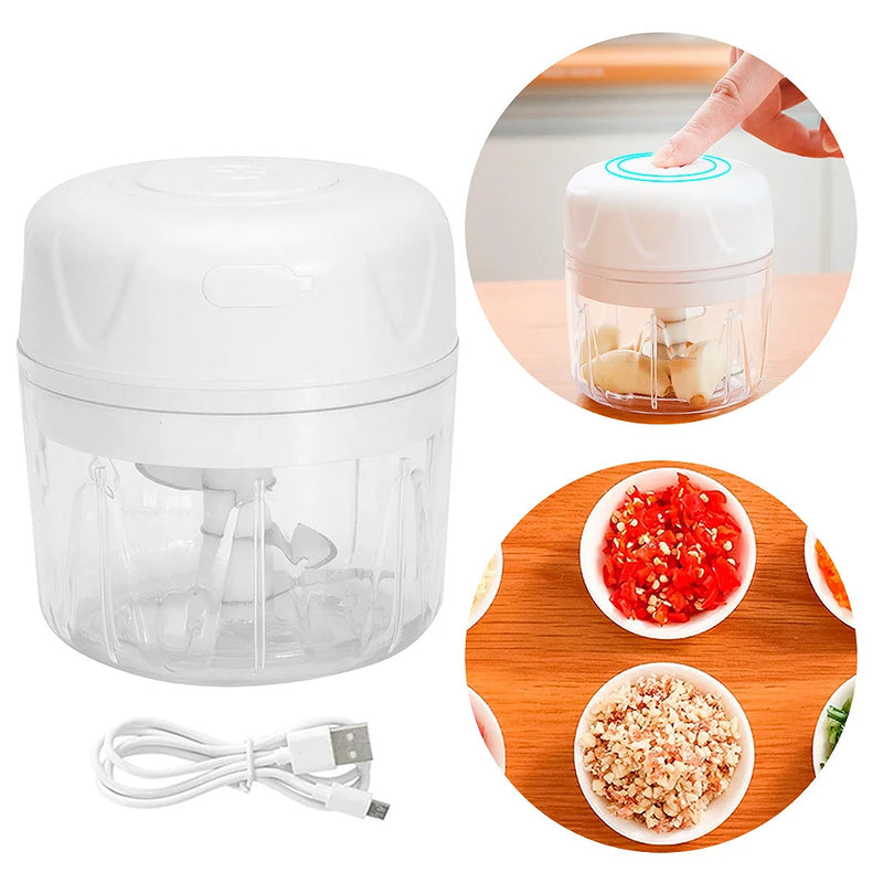 Electric Garlic Crusher Fruit Processor 250ml USB - Otaj Gifts