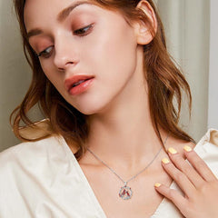Cardinal Tree Of Life Necklace in White Gold Plated Sterling Sliver - Otaj Gifts